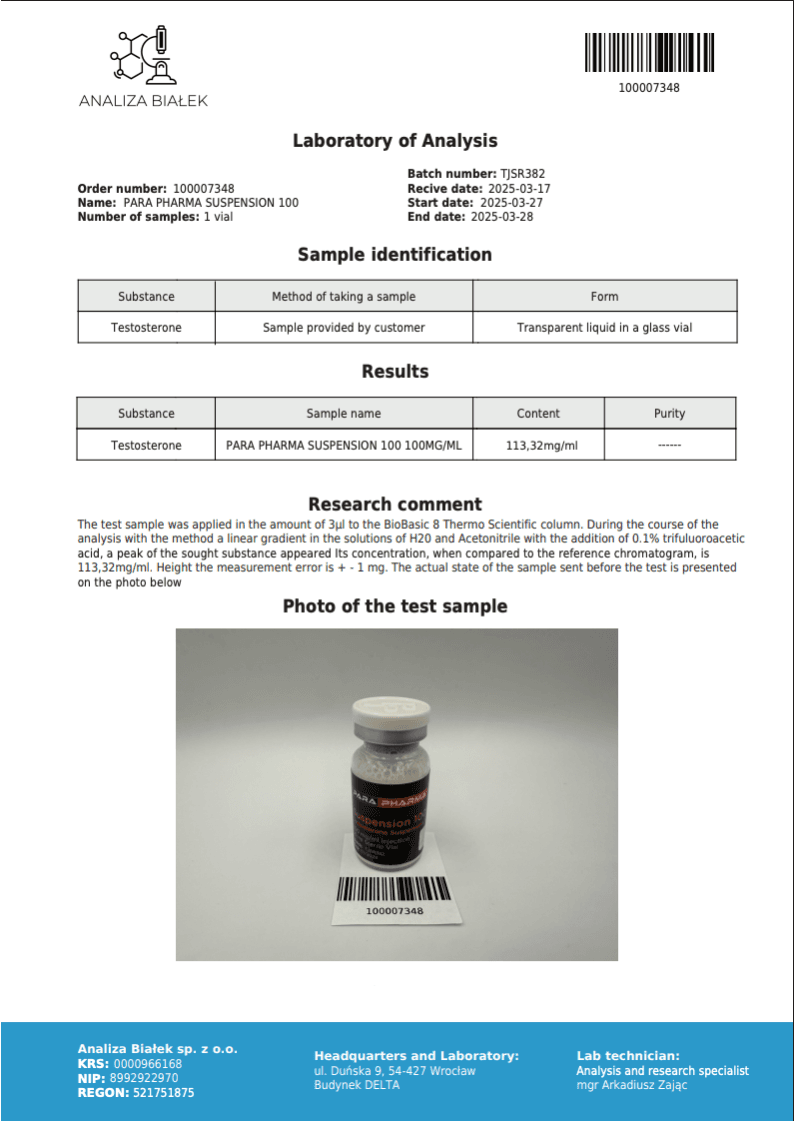 Para Pharma Suspension 100 4 Para Pharma Suspension 100