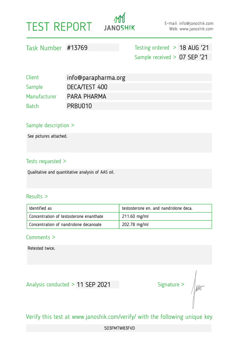PARA PHARMA DECA / TEST 400mg/ml 4 PARA PHARMA DECA / TEST 400mg/ml - Image 2