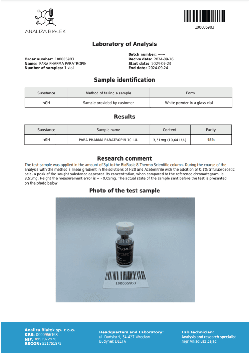 PARA PHARMA HGH ParaTropin 100iu 4 buy HGH ParaTropin 100iu