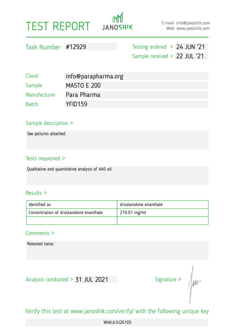 PARA PHARMA MASTO E 200mg/ml 5 PARA PHARMA MASTO E 200mg/ml - Image 3