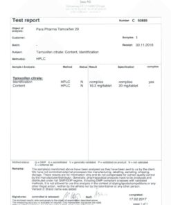 Para Pharma Tamoxifen 20mg