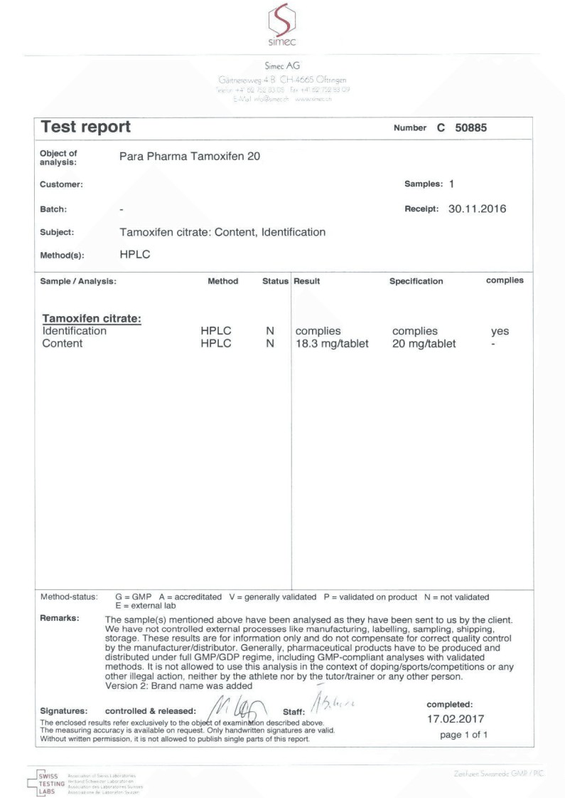 PARA PHARMA TAMOXIFEN 20MG 4 Para Pharma Tamoxifen 20mg
